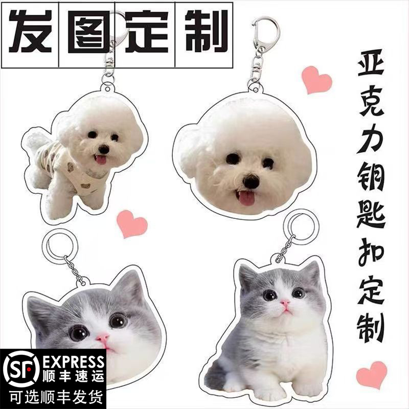 Keychain acrílico logotipo personalizado cartón de dibujos animados logotipo QR mochila llave colgante recuerdos creativos personalizados