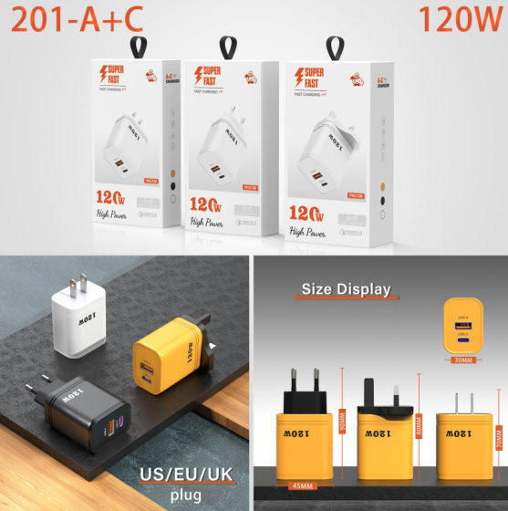 New mobile American standard mobile phone super fast charger multi-port adapter PD USB multi-port charging head