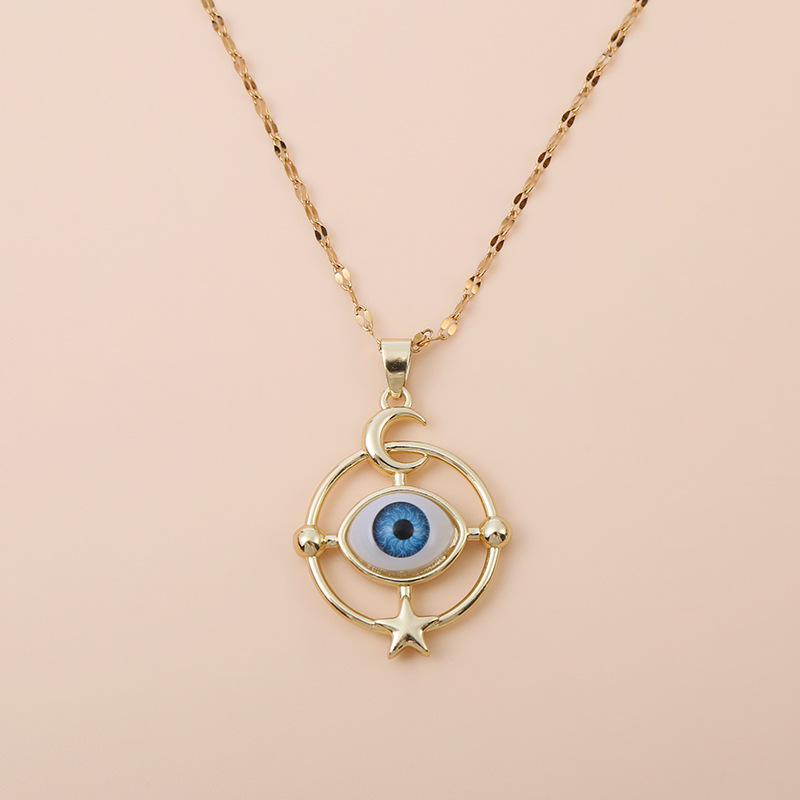 Copper Material Copper Simple Style Classic Style Devil's Eye Pendant Necklace