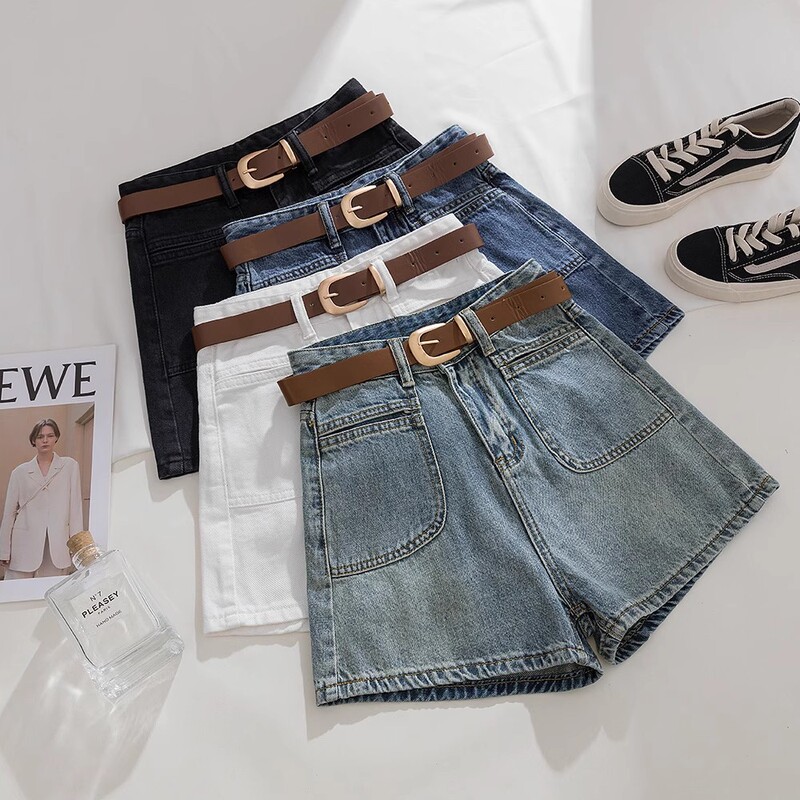 Dark Blue Denim Shorts Light Blue Women's Summer Thin Pear-Shaped Straight Pants Petite A-Line Jeans
