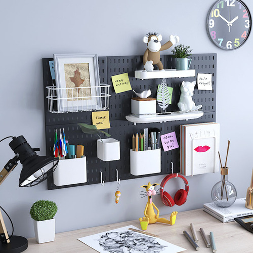 WI25 punch-free hole board storage rack kitchen wall hanging hook wall shelf bathroom balcony mini bookshelf collection