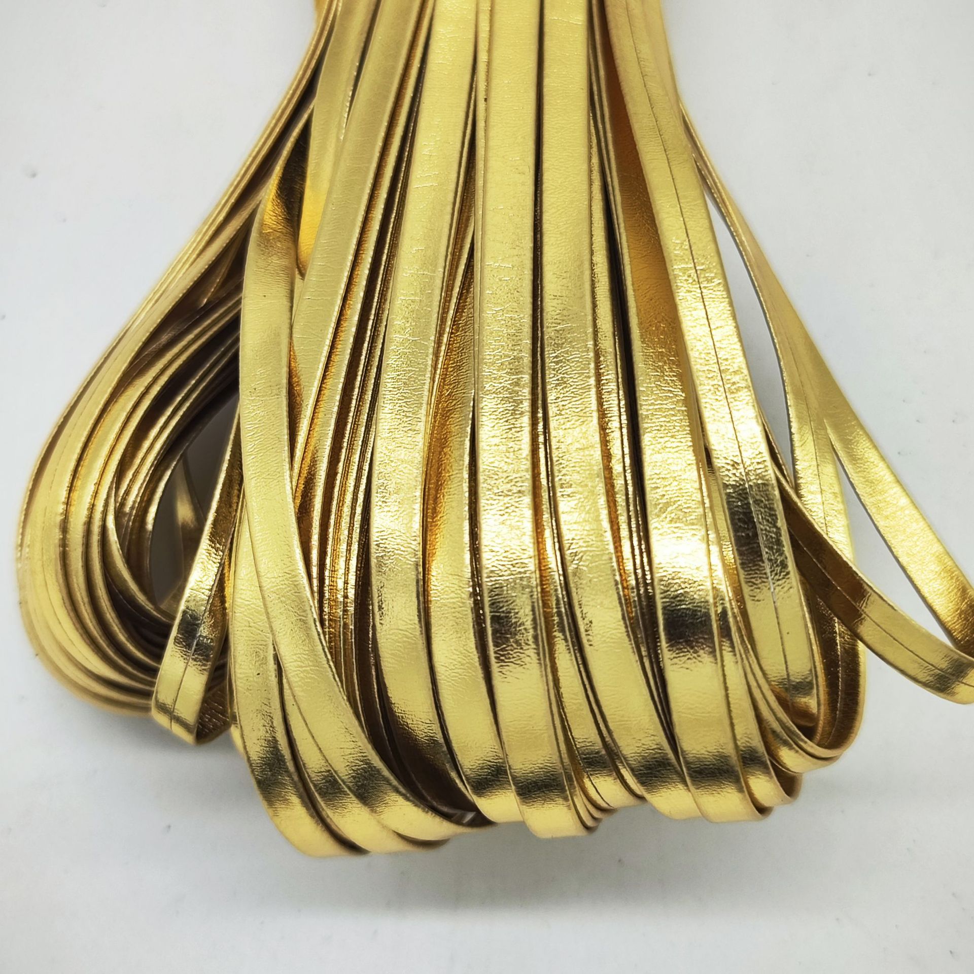 pu皮条5mm宽金色厂家批发