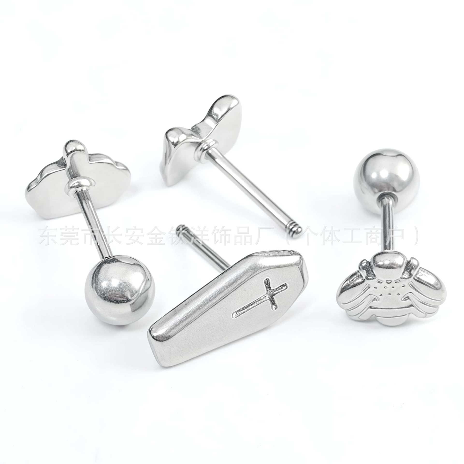 Pointed titanium steel lip stud product view