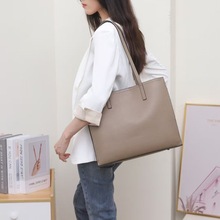 秋冬季新款全头层牛皮女包 A4纸电脑包 通勤百搭单肩斜挎真皮大包