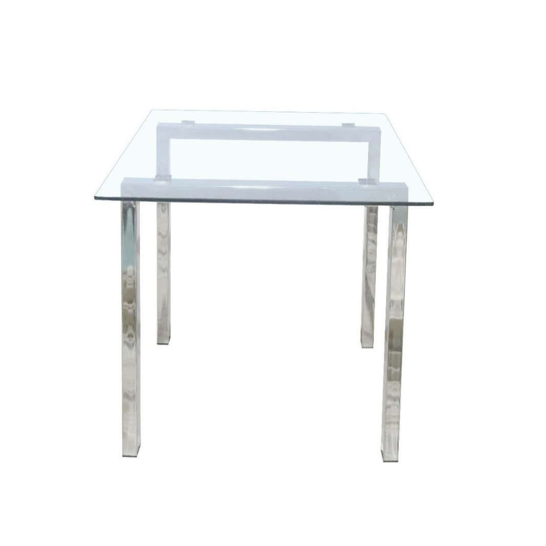 Mesa de comedor moderna exportación simple mesa de comedor de vidrio temperado mesa de negociación mesa de comedor casera silla