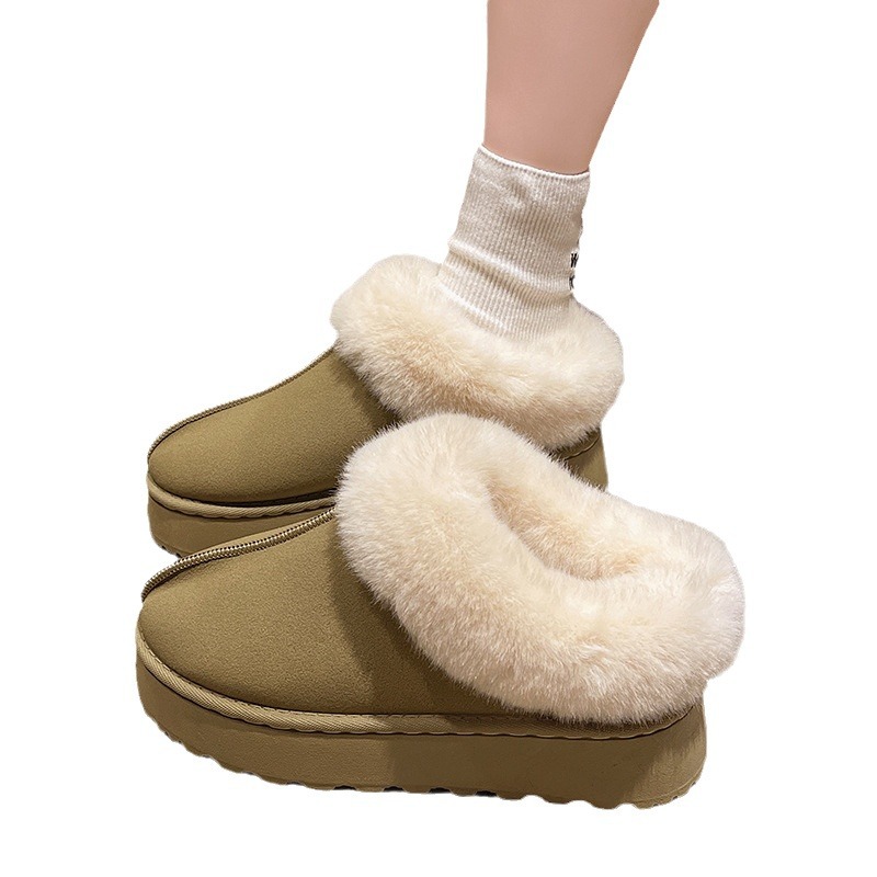 Stivali da neve caldi con suola spessa da donna, pelliccia calda e spessa, scarpe comode e soffici_voghion.com