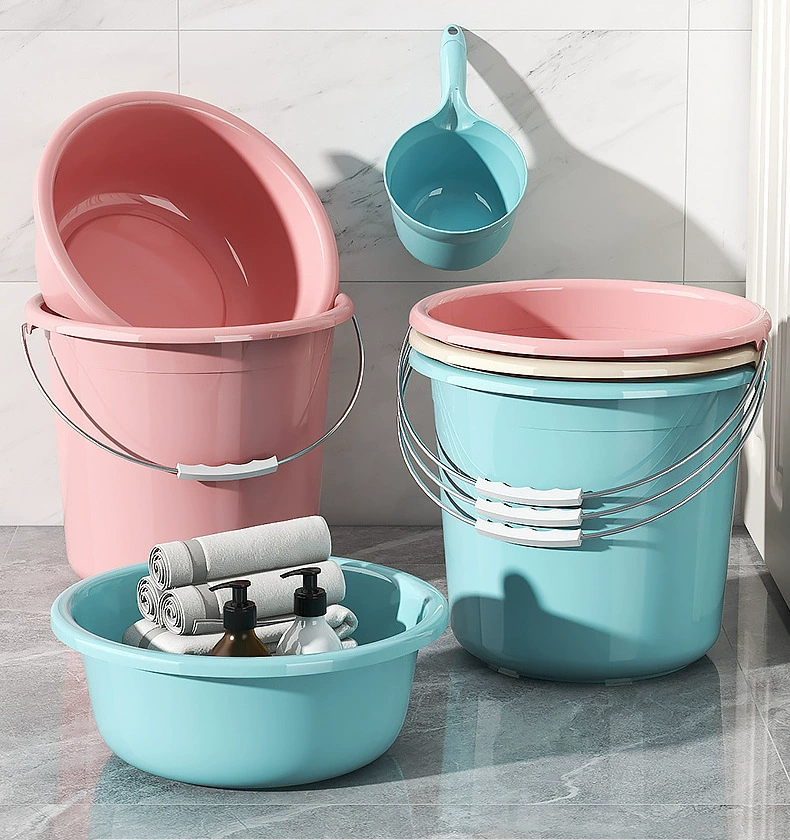 Пластиковые ведра бытовые ручные ведра не гниют, утолщенные ведра для хранения воды, студенческие общежития, ведра для мойки, устойчивые к падению красные ведра