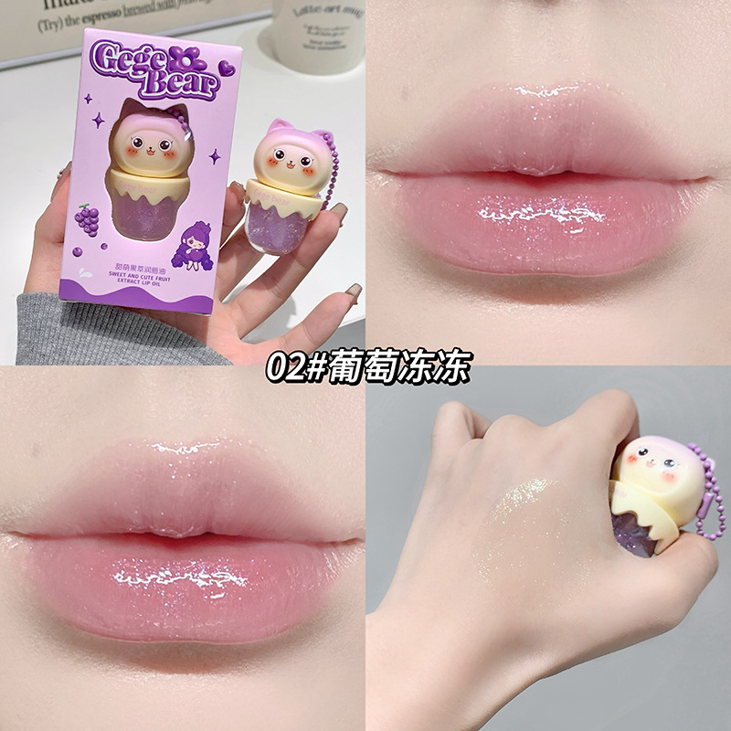 Gege Bear Sweet and Sweet Jelly Lip Oil hidratación, hidratación, desvanecimiento de las marcas labiales, otoño y invierno, lipstick