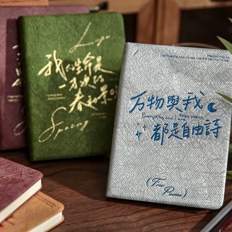 纸先生 A6 hardcover книга, Серия Years Silent, оригинальная позолоченная каллиграфия и текст учебные заметки в твёрдом переплете
