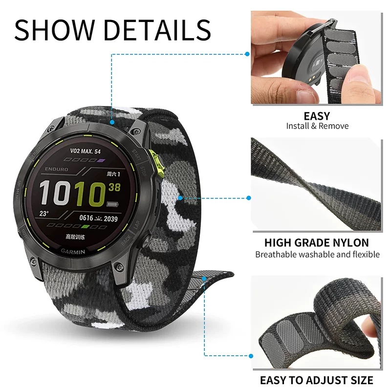 Applicable to Jiaming Fenix7 strap 7X/MK2i back ring nylon strap Thai iron 7 Pro double -headed magic sticker