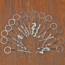 动漫鬼灭之刃周边炎柱炭次郎鬼杀队九柱日轮刀武器模型钥匙扣挂件