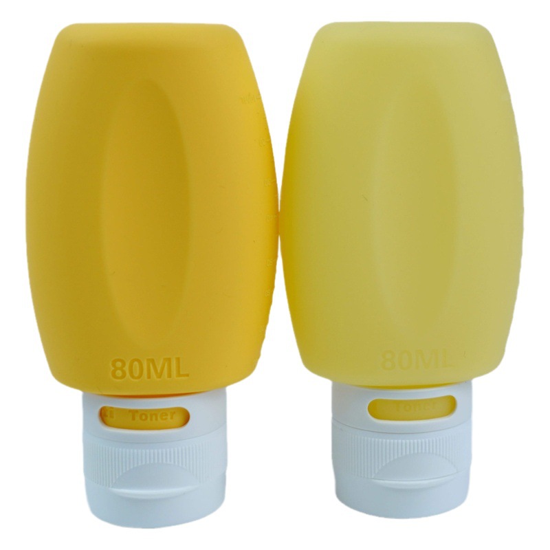 Botella dispensadora de silicona de grado alimenticio, botella exprimible, juego de botellas de almacenamiento portátiles para viaje, fabricante de suministro transfronterizo