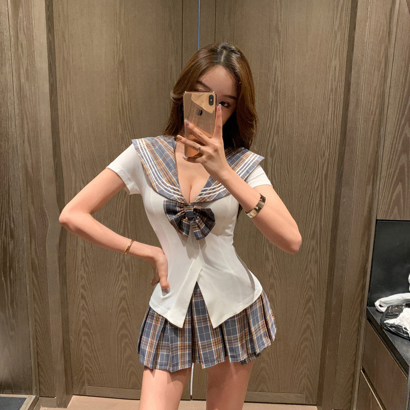2023 Spa Nightclub Style Sexy Technician Workwear Foot Massage Sauna College Style Suit Work Clothes 5254 Fresh