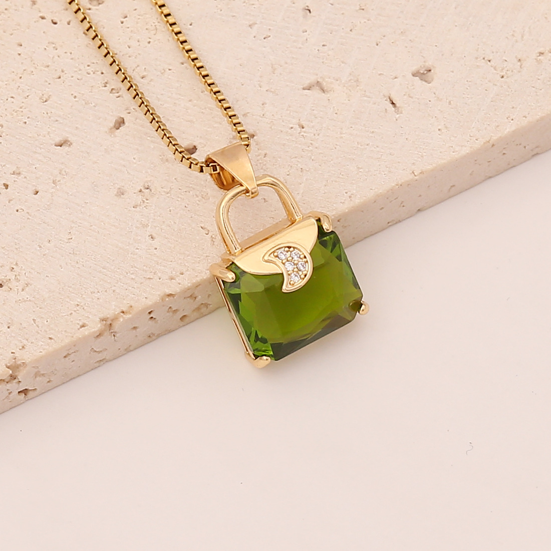 transparent Crystal Zircon Moon decor Necklace