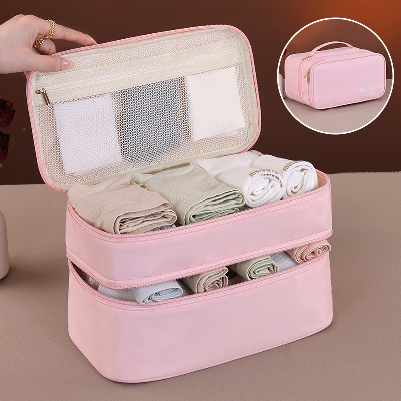 Bolsa de Almacenamiento de Ropa Interior de Viaje Tres Capas Cuatro en Uno de Poliéster