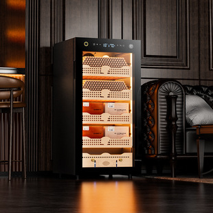 Qalong 130C Smart Wifi Constant Temperature and Humidity Compressor Ammonia Removal Cedar Wood Liner Cigar Red Wine Moisturizing Cabinet
