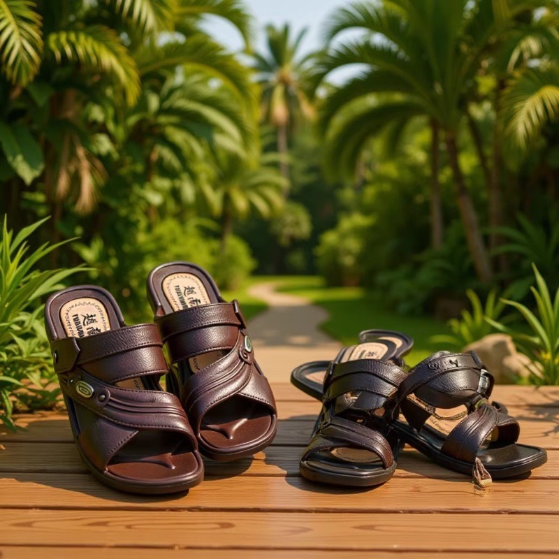 Popular High-Quality Vietnamese Rubber Shoes, Beach Dual-Purpose Sandals, Men's Sandals, Factory Price Direct Supply