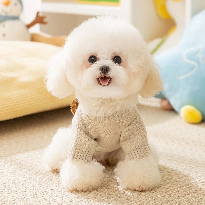 Otoño y invierno perros pequeños y medianos adorables suéteres de león Teddy Bear camisetas de punto de ropa de perro