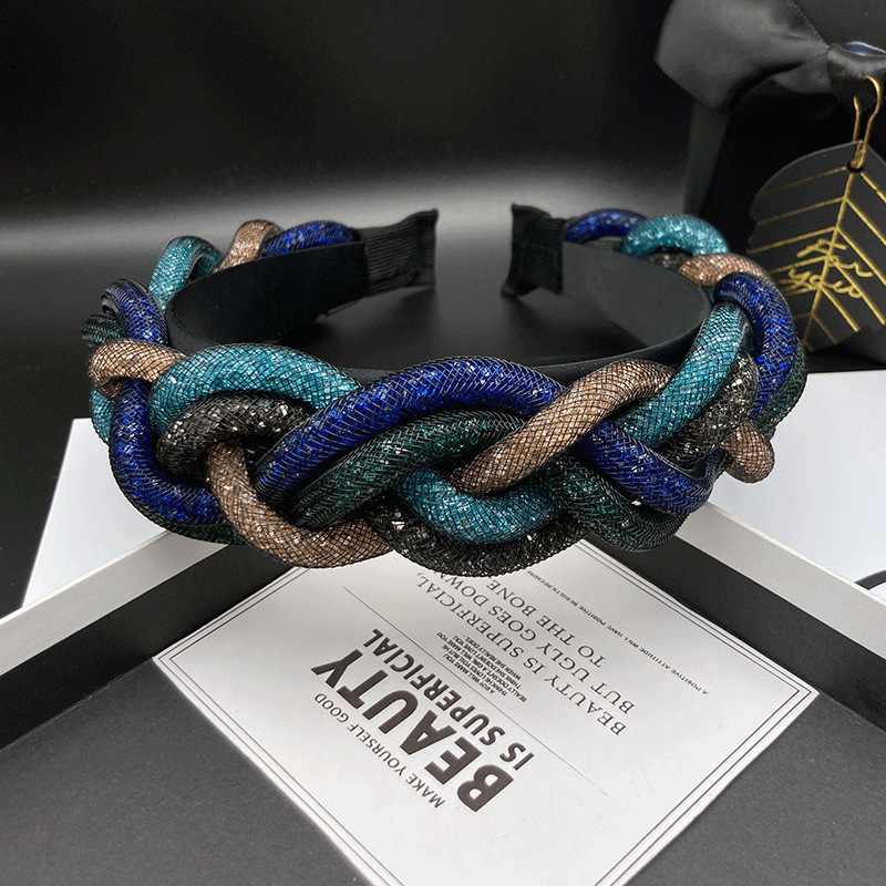 160g Weight Hair Band Hair Accessories Type Women's Hip-hop Retro Color Block Plastic Handmade Hair Band
