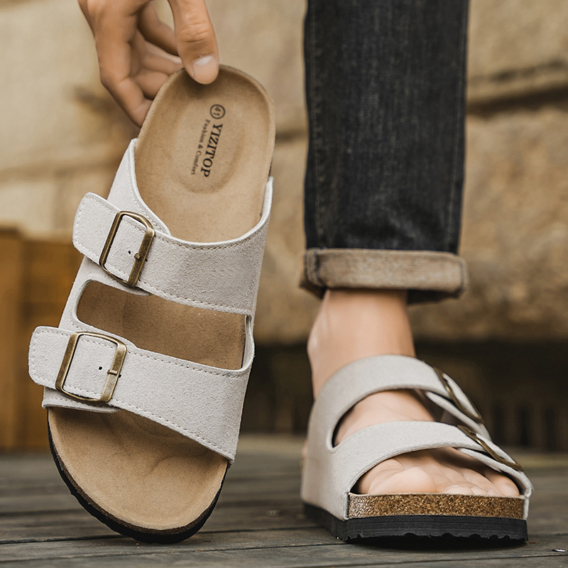 Zapatos de hombre de Amazon transfronterizos 2025 verano nueva moda retro casual Birkengo comercio exterior zapatillas ligeras de una palabra