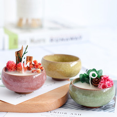 Meimu'er Creative Ice Crackle Ceramic Cup DIY Aromatherapy Candle Purple Clay Seven-Color Candle Empty Cup Multicolor Small Tea Cup