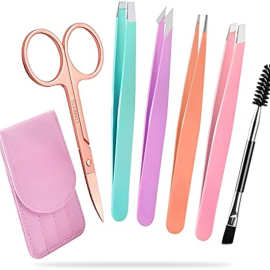 不锈钢眉夹套装拔胡子拔毛镊子修眉夹美妆工具眉毛镊子套装现货