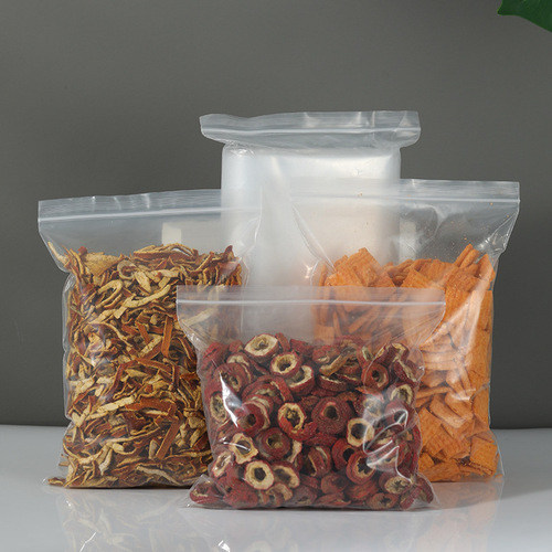 pe ziplock bag plastic bag transparent seal bag food grade seal bag double-sided bone bag thickened packaging bag