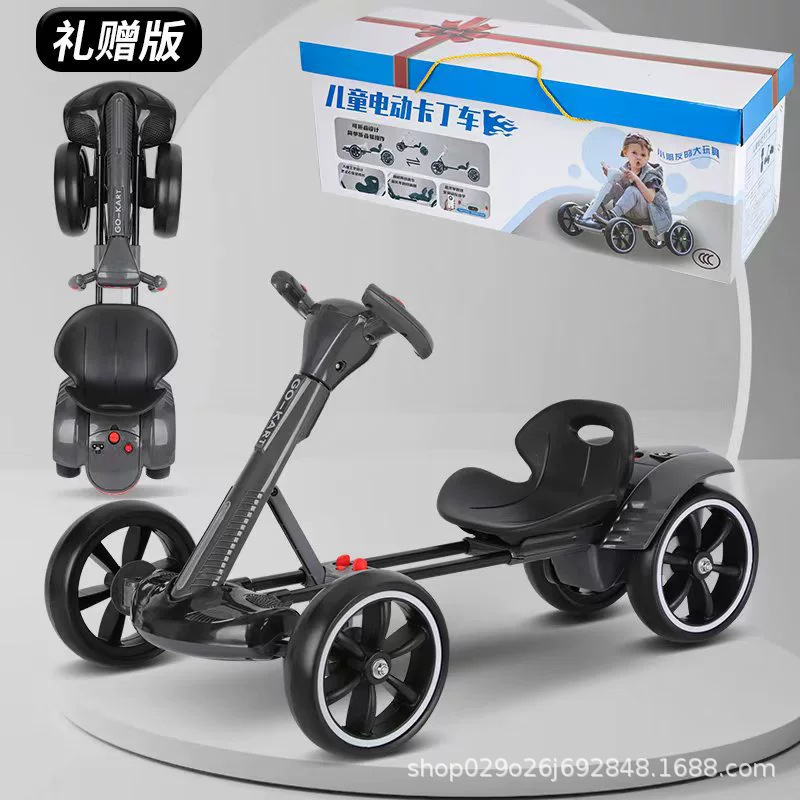 Kart eléctrico para niños plegable y se puede sentar 3-8 coche de juguete portátil para niños instalación gratuita vehículo eléctrico de cuatro ruedas