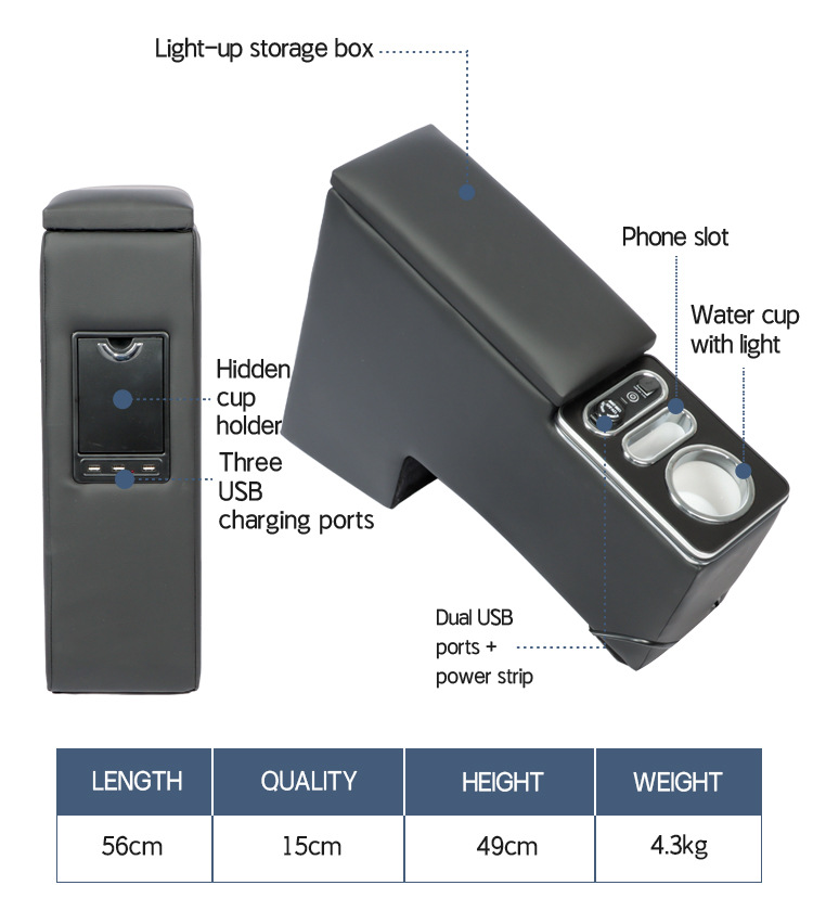 Suitable for Honda Stepwgn Rp8 Rp6 Armrest Box Stepwgn Rg1/Rk5 Armrest Box Hybrid Version Storage Box
