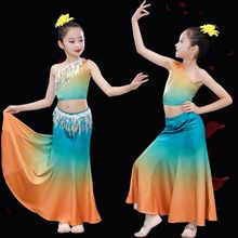 新款兒童傣族舞蹈服演出服裝幼兒表演服女孔雀舞練習練功舞服裝