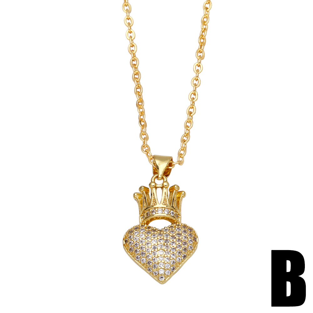 2022 New Trendy Simple Clavicle Chain Heart Zircon Necklace