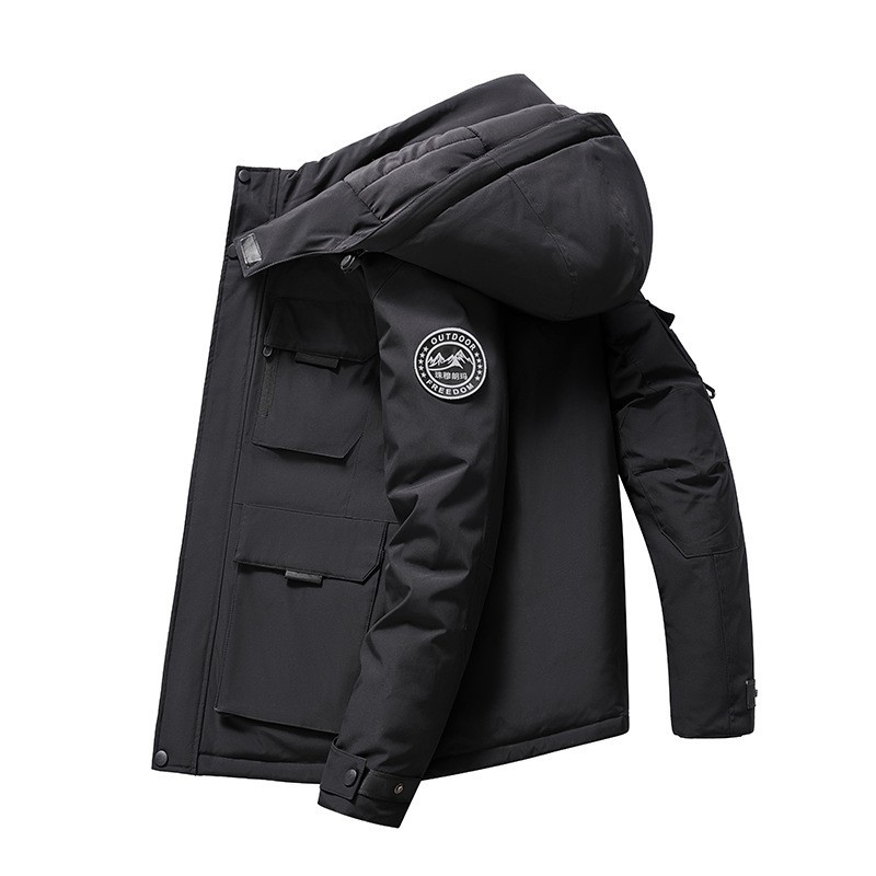 Aliexpress transfronterizo más chaqueta de algodón de tamaño grande hombre ropa de invierno media y larga estación europea herramientas al aire libre chaqueta cálida marca de moda masculina