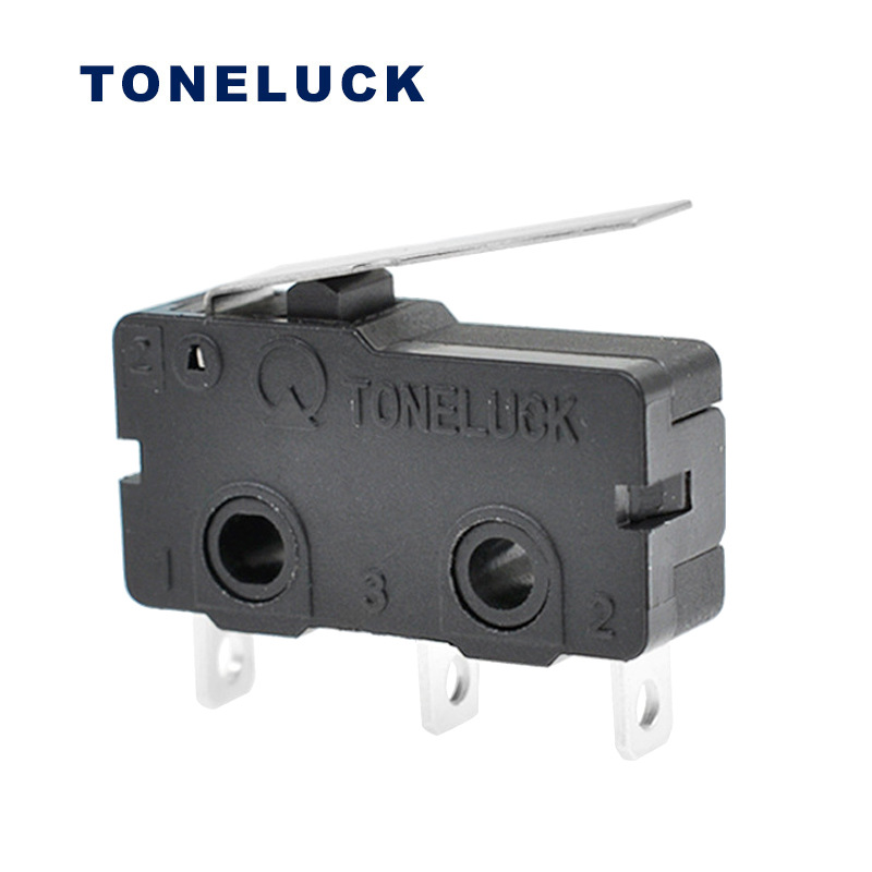 TONELUCK厂家供电池自动化设备微动开关 三脚直手柄小型微动开关