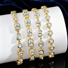 BLUEONE手链女轻奢高级感可调节几何手饰品铜镶嵌锆石亚马逊爆款