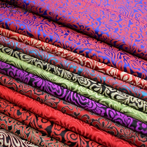 Chinese-style cheongsam workwear children's clothing Mongolian robe decoration hand-embroidered brocade fabric imitation ancient phoenix tail silk Mai Tai Bao