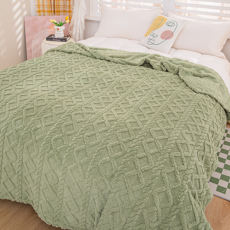 Alto gramo espeso vello jacquard manta doble cara torre manta manta manta manta de almuerzo manta de regalo transmisión en vivo súper suave