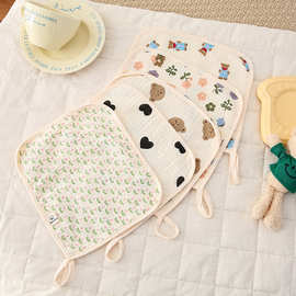 韩风4层纯棉纱布方巾新生婴儿毛巾 宝宝用品 儿童手帕洗脸小方巾