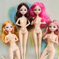 30センチの裸の子供の素体のきせかえbjdのカールのマーメイドの人形は化粧を変えることができます。