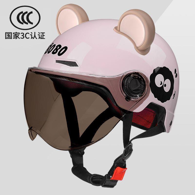 New Certified New National Standard Electric Motorcycle Safety Helmet, Summer Sun Protection Battery Bike Helmet for Girls, Cute Design