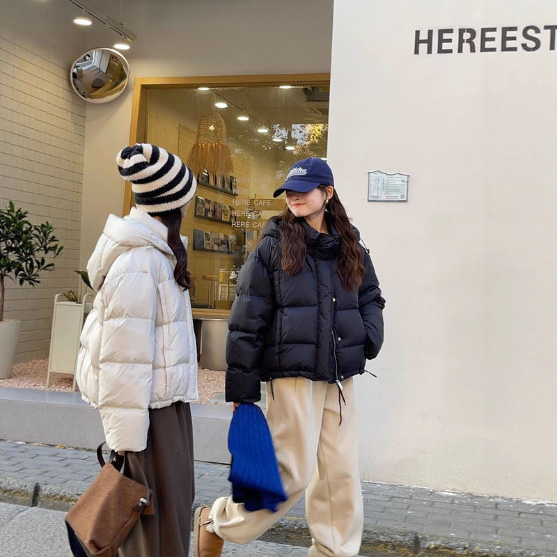 高韩系连帽加厚保暖白鸭绒羽绒服外套女冬季新款韩版宽松气质百搭|undefined