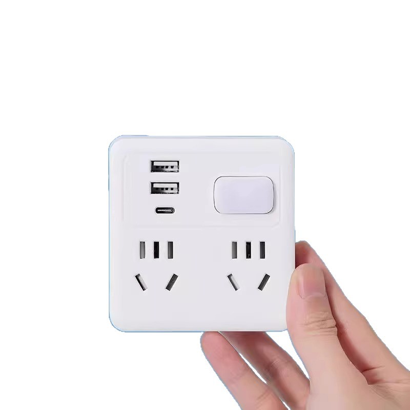 Convertidor tipo 86 toma multifunción para el hogar con luz nocturna carga usb toma de pared de una vuelta con múltiples enchufes cabezal de conversión