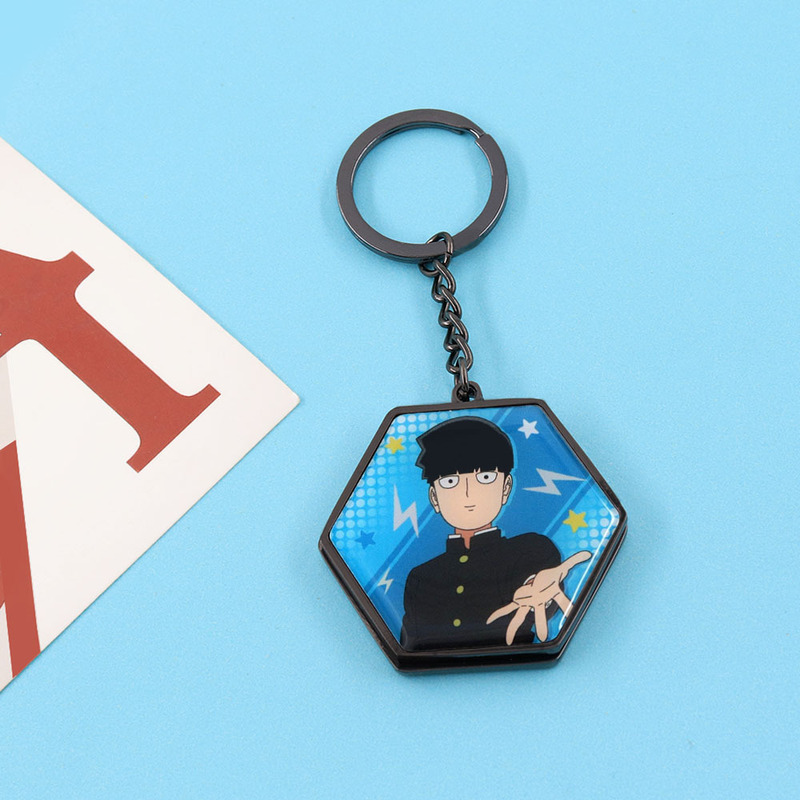 Psychic 100% Double-Sided Keychain Mirror Shadow Mountain Morofu and Dimple Floating Keychain Backpack Pendant Accessories