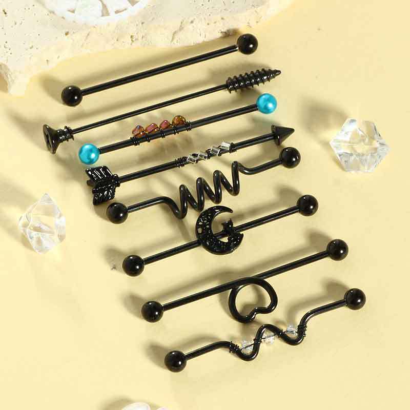Stainless Steel Extended Rod Ear Bone Nail, Best-Selling Piercing Auricle Nail Welding Ring DIY Punk Piercing Jewelry detail image 8