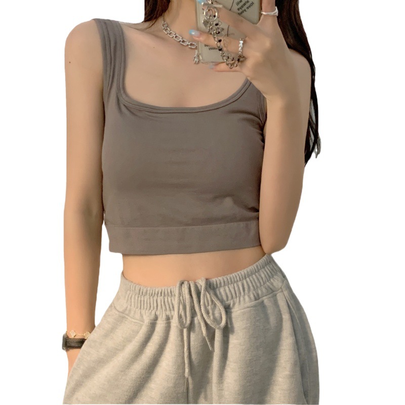 Nuevo 1809 Sling Chaleco con almohadilla en el pecho de las mujeres de una sola pieza inalámbrica deportes belleza espalda ombligo todo partido desgaste exterior base