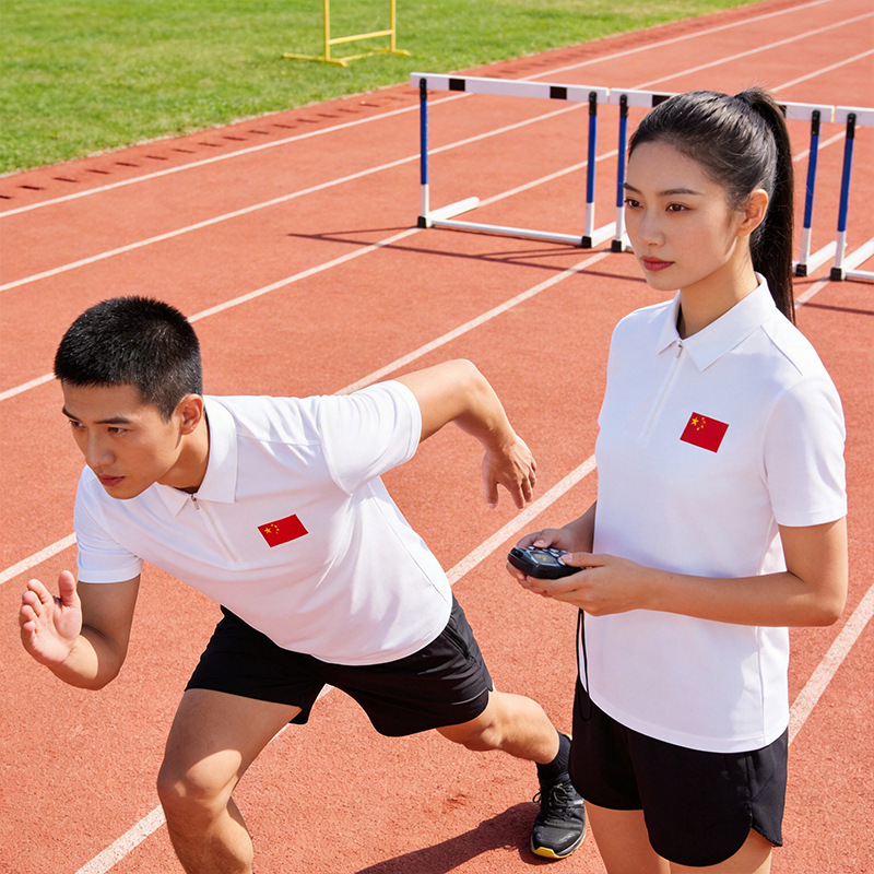 Summer Zipper Collar Sports Polo Shirt, Ice Silk Quick-Drying Short-Sleeved Lapel T-Shirt, Couple's Coach and Referee Uniform, Quick-Drying Clothing Summer Zipper Collar Sports Polo Shirt, Ice Silk Quick-Drying Short-Sleeved Lapel T-Shirt, Couple's Coach and Referee Uniform, Quick-Drying Clothing