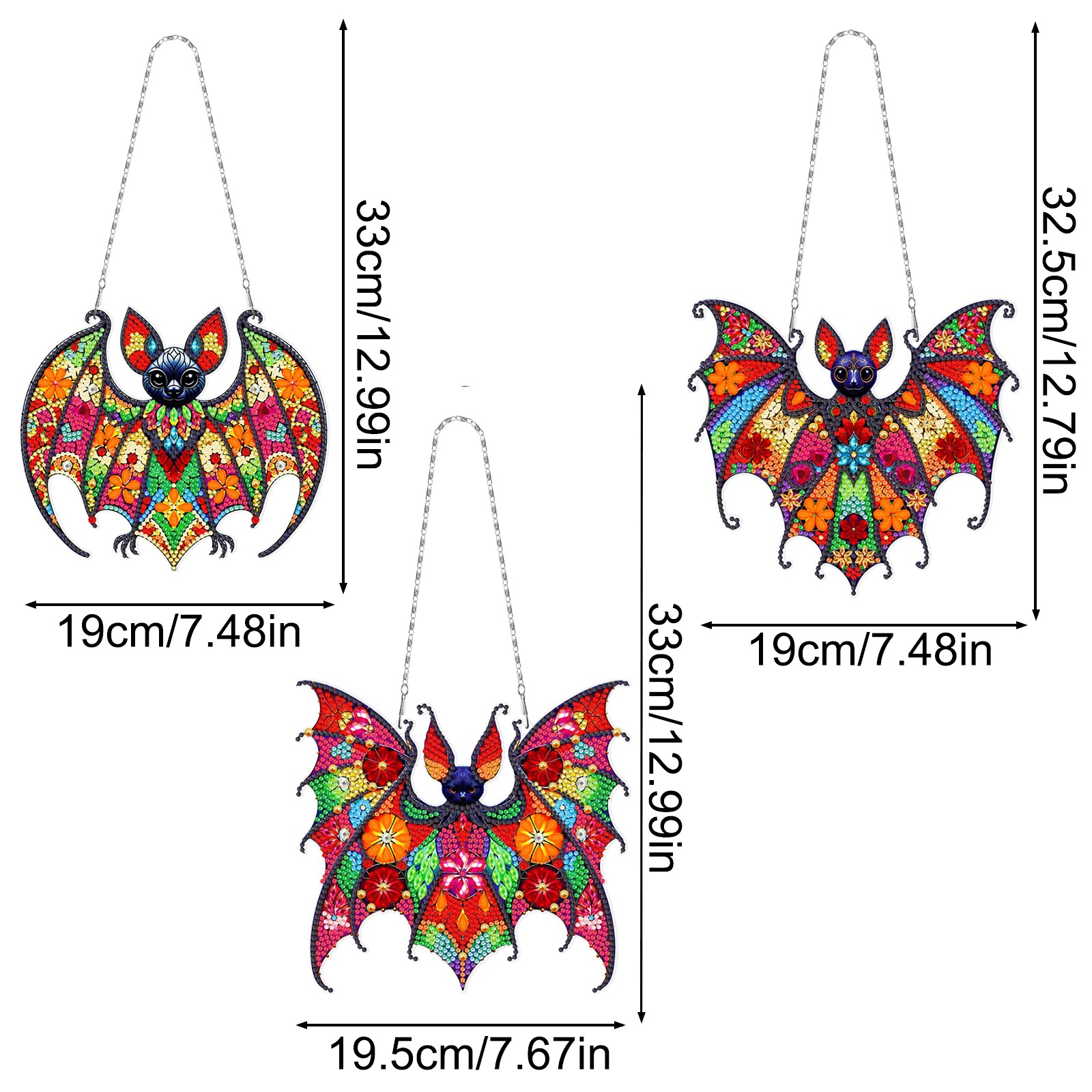 Diamante pintura perimetral DIY anillo 3 piezas juego de dibujos animados colgante genio Navidad sala de estar decoración de pintura distribuible