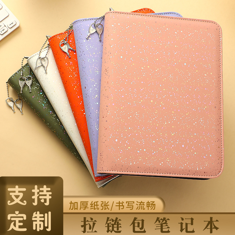 Bolsa con cremallera de grano de madera blanda, cuaderno, oficina de negocios multifuncional, cuaderno, diario de regalos de vacaciones empresariales para maestros