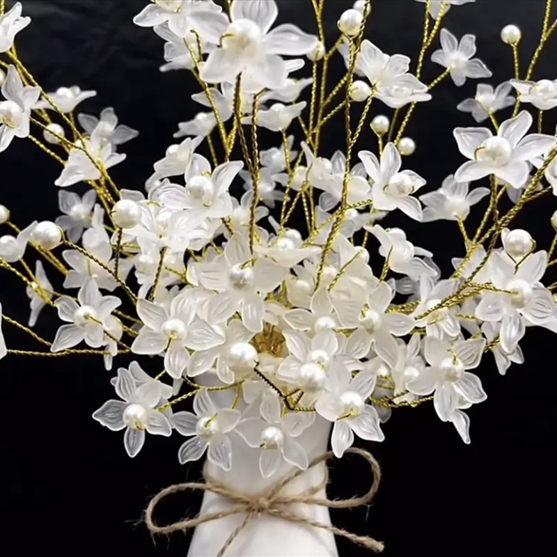 재고 보히 니아 꽃잎 도매 구슬 시뮬레이션 가짜 꽃잎 DIY 골동품 한후 머리핀 술 펜던트 소재