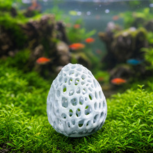 多功能虾屋躲避窝水草培养皿仿真多孔洞珊瑚石小虾繁殖窝3D打印