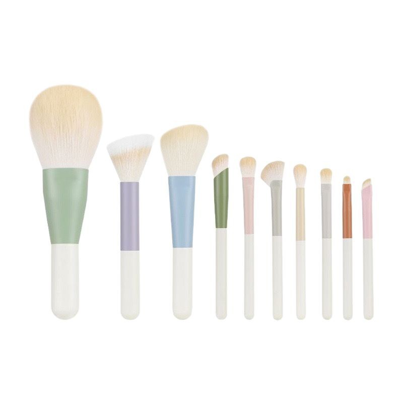 Morandi diez juegos de pinceles de maquillaje, cabello de fibra, herramientas de maquillaje facial suave, base de maquillaje, juego completo de sombras de ojos